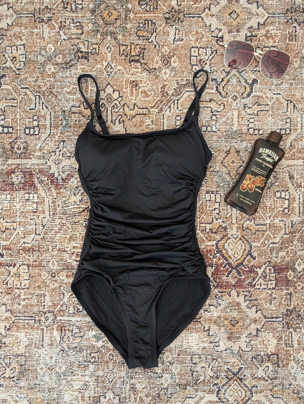 Shade & Shore ruched one piece swimsuit XS